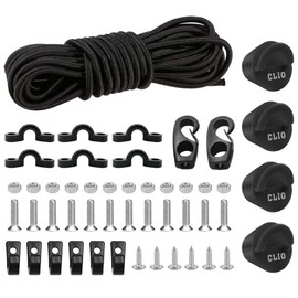 Kayak Deck Rigging Kit 8 Feet Bungee Cord with Bungee Cord Ends Hooks and Tie Down Pad Eye with Screw, 6 J-Hooks and 4 Kayak Scupper Plugs for Kayak Boat Canoe Accessory Outfitting Fishing
