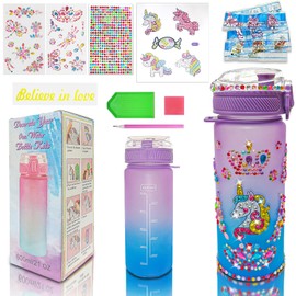 Ann Bully Decorate Your Own Water Bottle Kits for Girls Age 4-6-8-10, DIY Unicorn Gem Diamond Art Crafts Gifts for Boys Birthday-02