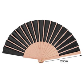 qijiefenCC Folding Hand Fans,Chinese Vintage Handheld Folding Hand Fan,Fabric Hand Fan,For Birthday Gift Wedding Dance Party Decoration Home Decor,Black