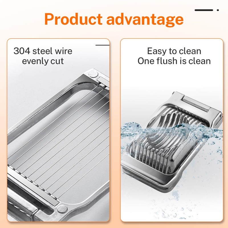 Stainless Steel Egg Slicer, Dishwasher Safe, Egg Divider, Strawberry Cutter,
