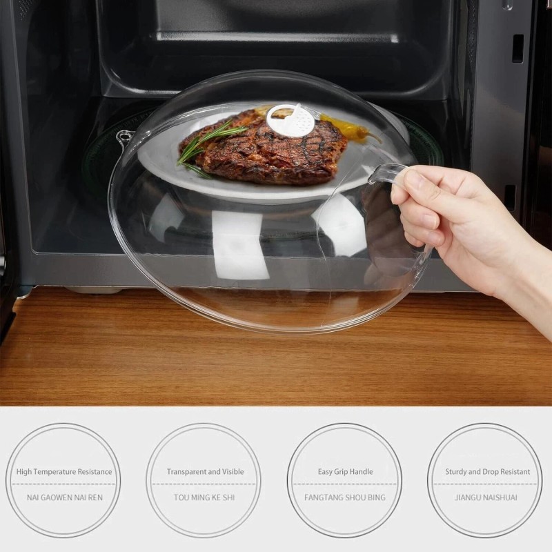 Magnetic Microwave Anti Splatter Cover Plate Guard Lid With Steam