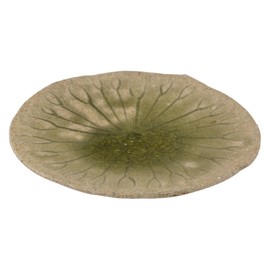 Marui Pottery 3-4082 Shigaraki Ware Hechimon Plate, Diameter Approx. 4.3 inches (11 cm), Lotus Leaf, Green