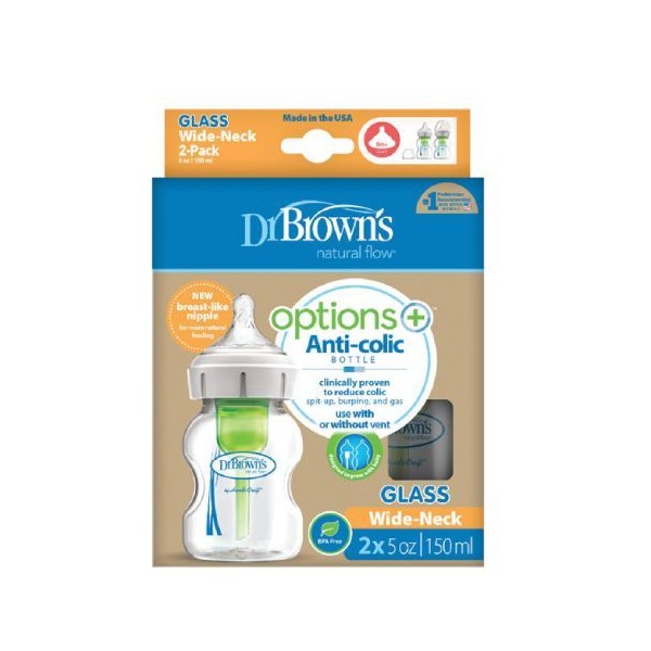Dr.Brown's Biberon with Wide Neck Options+, 2x150ml