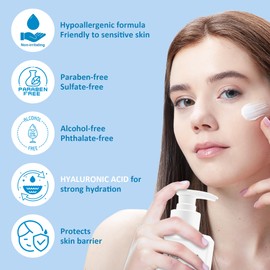 YMEYFAN 5 Step Skin Care Set, Large 17.6 Fl oz, All with Hyaluronic Acid Facial Skin Care Products, Makeup Remover, Cleanser, Toner, Serum, Lotion, Hydrating & Protect Skin, Sulfates & Paraben-Free