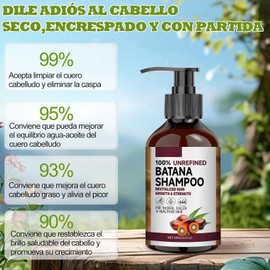 2PC Champú con Aceite de Batana, Champú con Aceite de Batana y Romero, Champú que nutre profundamente y repara el cabello seco y quebradizo