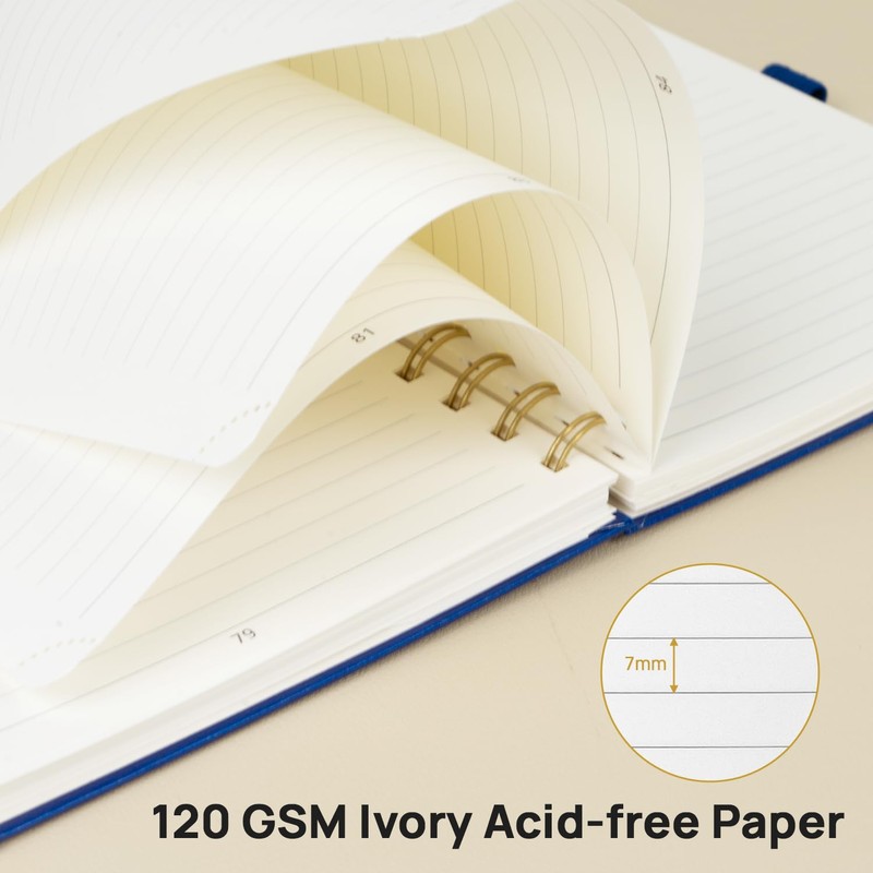 POPRUN Spiral Bullet Lined Journal Notebook, [B5 Size] - 120