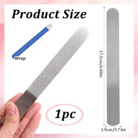 Metal Nail File, Diamond Toe Nail File, Dual Sided Coarse Fine Grit, Stainless Steel Autoclavable Manicure Tool for Podiatry & Personal Use, Effective Callus Removal, Salon Quality Care (17.5x1.9cm)