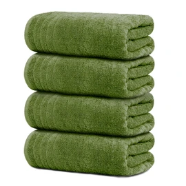 Tens Towels Pack of 4 Extra Large Bath Towels 30 x 60 Inches, 100% Cotton, Larger & Lighter Weight, Quicker to Dry, Super Soft and Absorbent, Perfect for Bathroom, Green