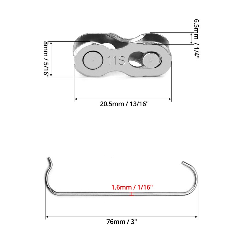 QWORK® 12 Pairs Chain Lock Bicycle Chain for 6-7-8 9