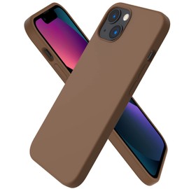 ORNARTO Compatible with iPhone 13 Case 6.1, Slim Liquid Silicone 3 Layers Full Covered Soft Gel Rubber Phone Case Protective Cover 6.1 Inch-Brown