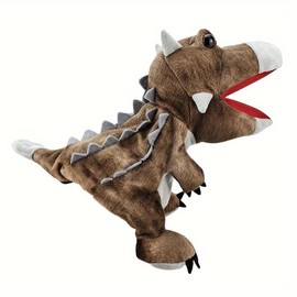 DDEMSMOE Dinosaur Hand Puppets 11.8 Inch Plush Stuffed Animals with Open Movable Mouth, Interactive Toy Storytelling Gift for Girls and Boys:_Ankylosaurus