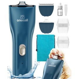 oneisall Quiet Pet Clippers, Cat Clippers for Matted Hair, Cordless Cat Hair Trimmer for Paw, Waterproof Pet Trimmers for Cats, Pet Shaver for Dogs and Cats