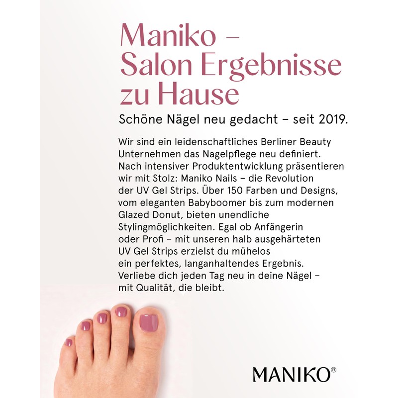 Maniko UV Gel Strips Vintage Velvet Pink - 30 Pedicure