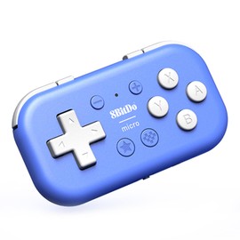 AKNES 8Bitdo Micro Bluetooth Controller, Pocket-sized Mini Gamepad for Switch/Lite/OLED, Android, and Raspberry Pi, Supports Keyboard Mode for macOS/iPadOS/macOS/Wins - Blue