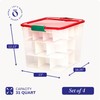 HOMZ 4-Pack Holiday Tote, Clear Plastic Storage Bins w/ Lids