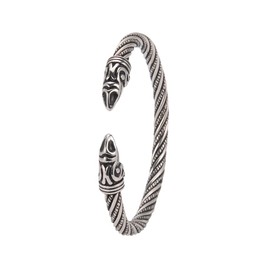 KKJOY Stainless Steel Viking Animal Head Bracelet Jewellery Vintage Screw Teen Cuff Bangle Bracelet for Men, Stainless Steel