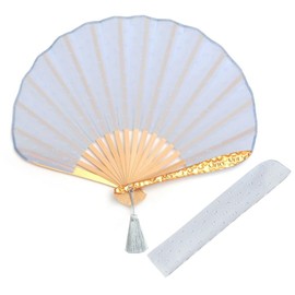 Nishikawa Shoroku Shoten Fan, For Summer, Includes Fan Bag, Minamo Water Surface, Women's, Gift, Gift, Fashion Fan, Crafts, blue (pale)