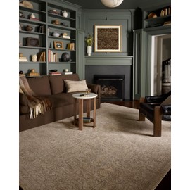 Loloi II Newman Collection NEW-01 Taupe/Bone 5'-3" x 7'-6" Area Rug, .37" Pile Height, Soft, Durable, Non-Shedding, Easy Clean, Rug for Living Room