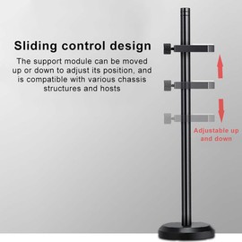 GPU Support Bracket, Adjustable Graphics Card Support, GPU Stand, Aluminum Anti Sag GPU Sag Bracket with Magnet and Non-Slip Chassis (L, 7.67" & 195mm)