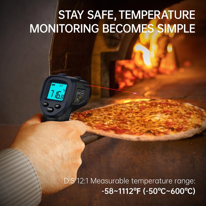 ERICKHILL Infrared Thermometer -50℃~600℃ Compact Size Non-Contact Laser Thermometer Gun