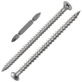 ORTAVA Pack of 200 Drywall Screws 3.9 x 50 mm, Drywall Screws Coarse Thread and Phillips Phosphated with Screwdriver Bit, Plasterboard Screw, Wood Screws (Silver)
