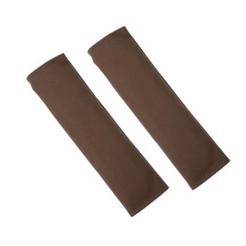 Partuto 2pcs Universal Car Seat Belt Cover Shoulder Pad Faux Leather Brown Replacement