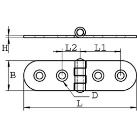 ARBO-INOX® - Hinge - Stainless Steel A2 - Stamped - 75 x 20 - Rustproof