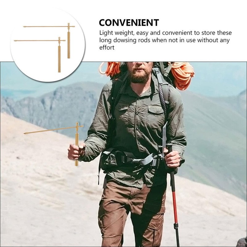 Baluue Brass Dowsing Rods, 2PCS Copper Dowsing Rods, Solid Pure