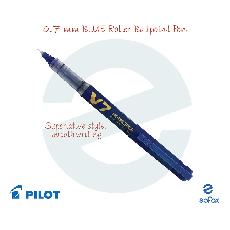 PILOT 842 B V7 Hi-Tecpoint BLACK BLUE Rollerball Pen 0.7mm