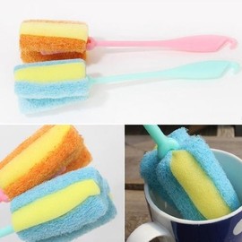 OKS Loofah Material Bottle & Cup Cleaning Brush Loofah Bottle Brush (Random Color) 3ea