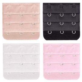 BEADNOVA Bra Extension 3 Hook Bra Back Extender for Plus Size (4pcs, Pink Mix)