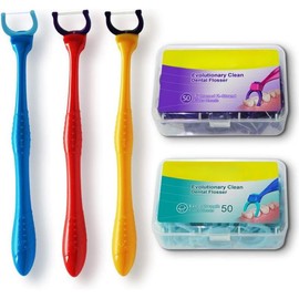 Dental Flossers, Kit of Refills Plus Long Handle (3 Handles + 100 Refills)
