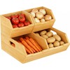 Bamboo Pantry Storage Bins, Stackable Potato and Onion Storage Bin