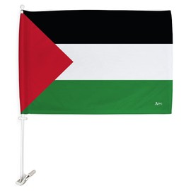 Palestinian Car Flag 6 PCS Pack Bandera De Palestina Para Carros Auto Small Gifts Palestine Decor 12" x 18" Mount Bracket Clip Outdoor Accessories Vehicle Decorations Cars Window Made In USA