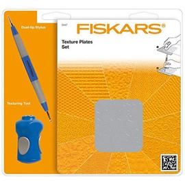 Fiskars Prägeplatten Starter-Set, Mit 6 doppelseitigen Platten und Prägestift, 1003731