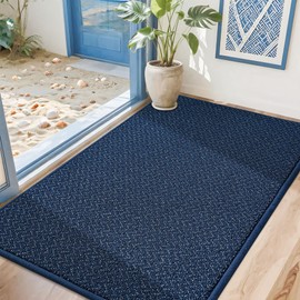 COSY HOMEER-Door-Mat 32"x48" Non Slip Absorbent Entryway Rugs Dirt Trapper Doormats Washable Entrance Mats Low Pile Welcome Floor Mat for Front Back Door and Entry Mats,Navy Blue
