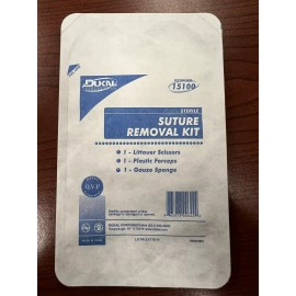 Dukal Suture Removal Kit, 1-Littauer Scissors, 1-Plastic Forceps, 1-Gauze Sponge