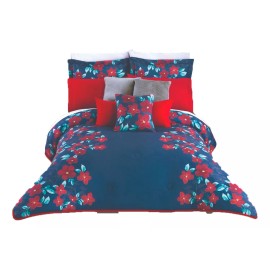 Colchas Concord Edredon Con Fundas Magda Azul King Size Concord