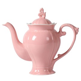 Fine Porcelain Pink English Teapot, Coffee Pot, Victoria Style, Light Weight, 37 Oz