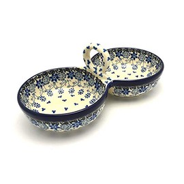 Polish Pottery Bowl - Double Serving - Silver Lace