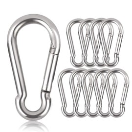 Carabiner Alloy Steel Key Ring Snap Hook 50 mm x φ5 mm Load Capacity up to 250 kg Climbing Hook Galvanised (Pack of 10)