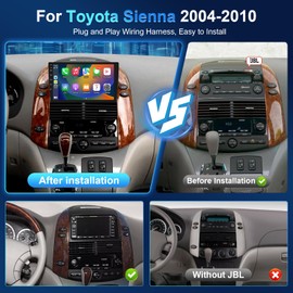 Leadfan Car Radio for Toyota Sienna 2004 2005 2006 2007 2008 2009 2010 Stereo Compatible with Wireless Apple CarPlay Android Auto, for J.B.L Audio 9'' TouchScreen Bluetooth WIFI GPS Navi Backup Camera