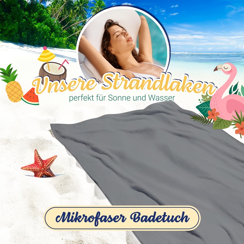 ZOLLNER Microfibre Beach Towel - Lightweight and Absorbent Towel in