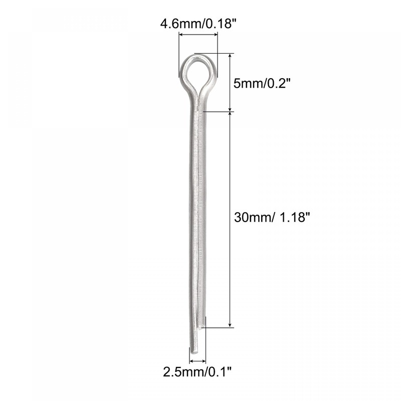 sourcing map Split Split Split Pin 2.5 mm x 30