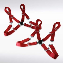 AUTOZENSATION Saftey Seat Belt Racing Harness, Universal Red 4 Point Cam lock