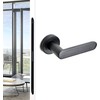 Decoranddecor Echo Matt Black Door Lever Handles - 54mm Round