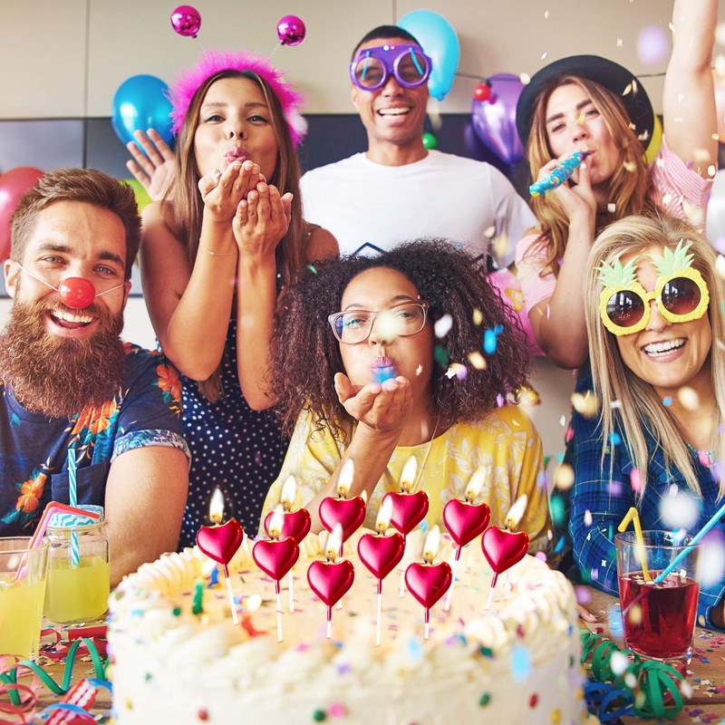 メタリックハートバースデーキャンドル ケーキキャンドル カップケーキトッパー キャンドル デザートキャンドルホルダー 結婚式 記念日 ロマンチックな夜 母の日 パーティーの装飾に