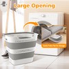 ZAUNFOOY 42L Collapsible Plastic Laundry Basket Hamper with Handles, Foldable