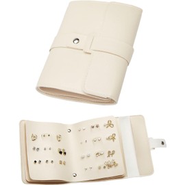 LAKE OF FIRE Joyero de Viaje, Organizador de Aretes para Regalos para Adolescentes Mujeres(Beige)