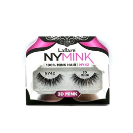 Laflare 3D NY Mink Eyelashes, 100% Real Mink Hair Lashes, Luxury Makeup, Natural, Light, Trendy, Variety, Reusable, Multi layered Real Mink Hair Lashes (NY42)